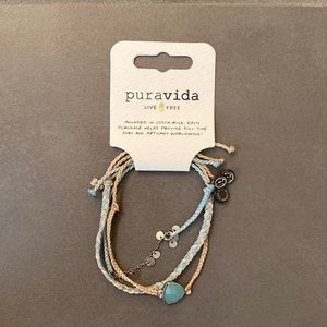 NWT Pura Vida Bracelet - Blue Stone/Silver Chain
